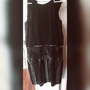 Parker NY Black Rhinestone Dress